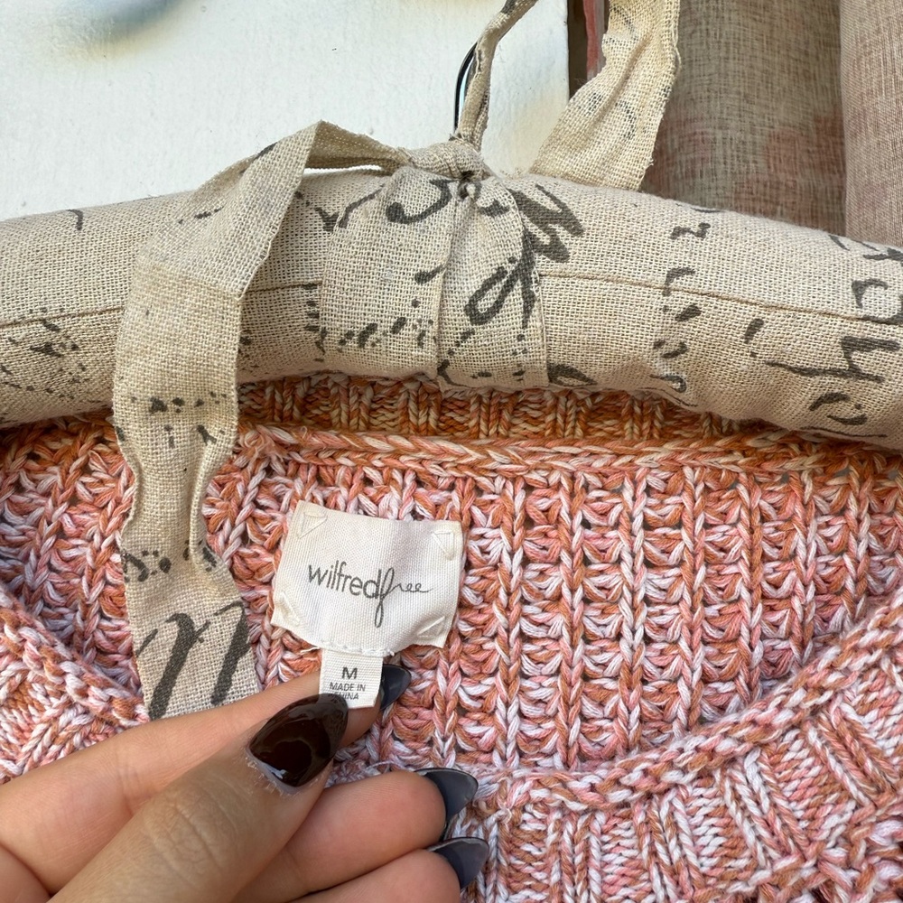 Wilfred Textured Pink Zip Up Cardigan - Picture 3 of 6